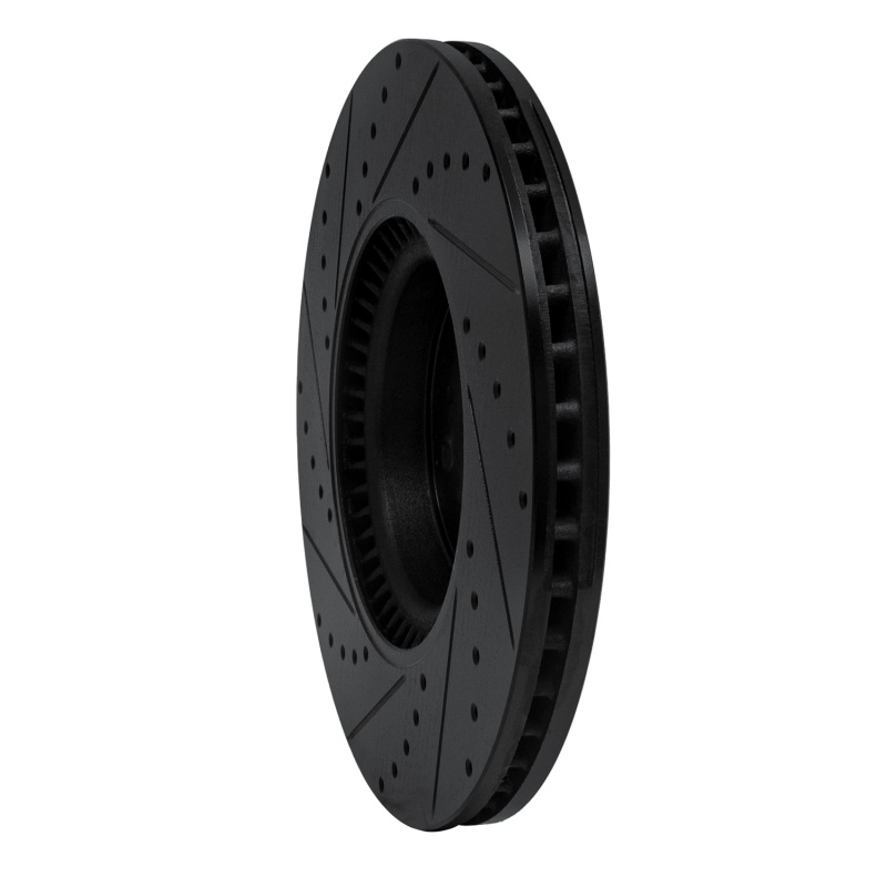 Mercedes-Benz GL320 Brake Rotor (1) - Front Right - R1 Concepts - Drilled & Slotted - Black - `07-`09